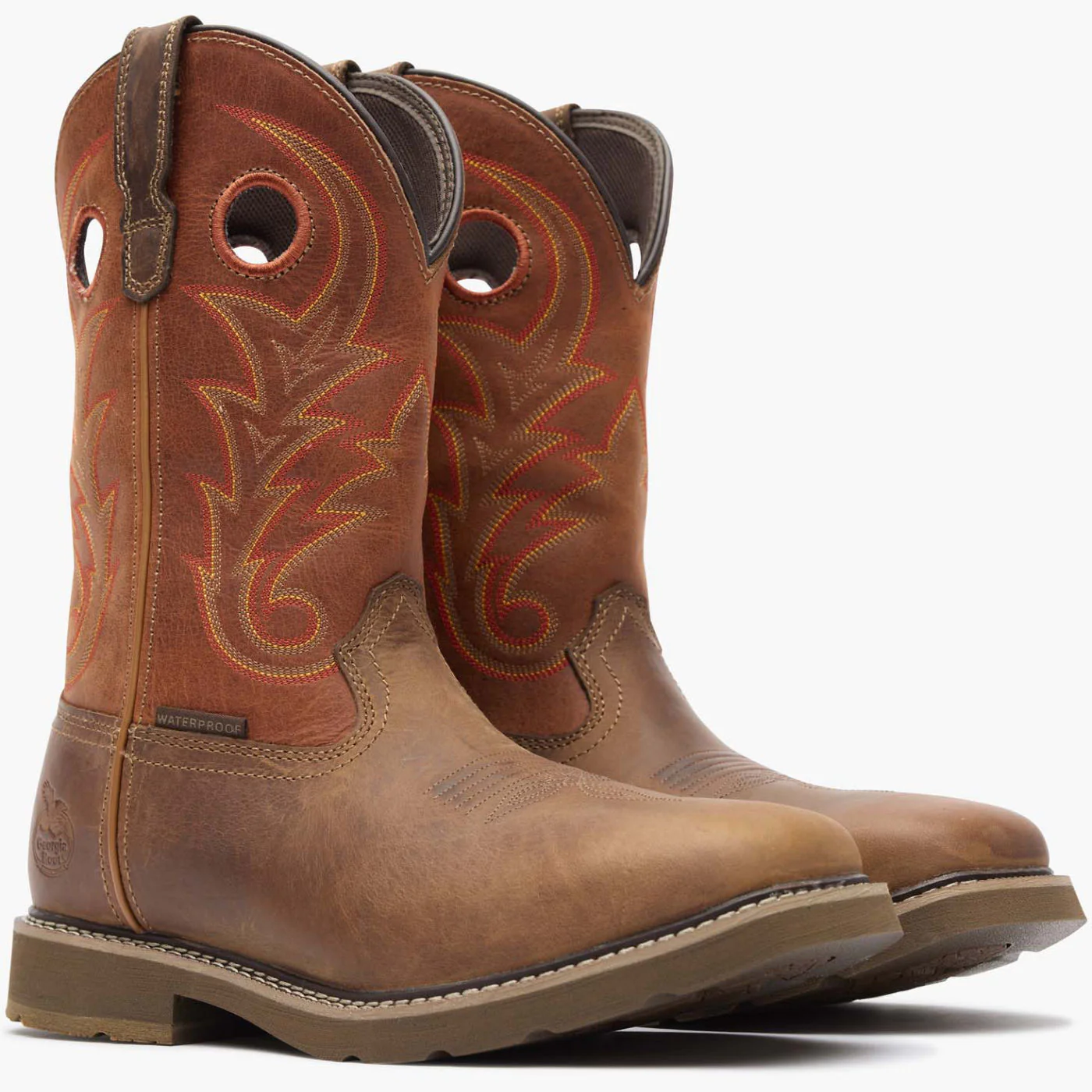 Georgia Boot Core 37 Western 11" Waterproof Pull-On Work Boot in Brown/Rust - Image 5